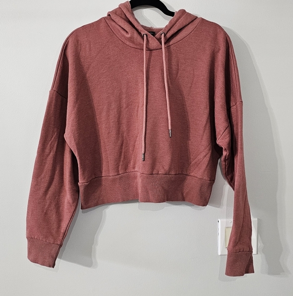 90 Degree By Reflex Mauve Cropped Boxy Hoodie - Picture 1 of 4